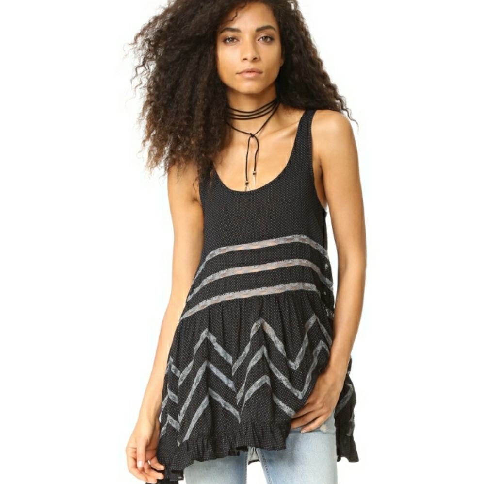 Free People intimately black lace tank top